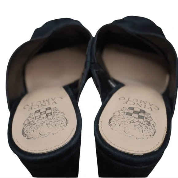 Vince Camuto Jevan black Suede Block heel mules size 8.5 - Picture 5 of 8